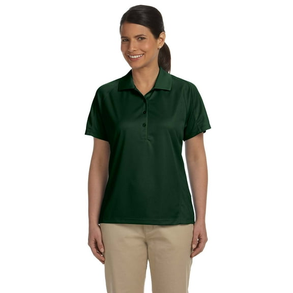 M374W Harriton Women's 3.8 oz. Polytech Mesh Insert Polo Dark Green S