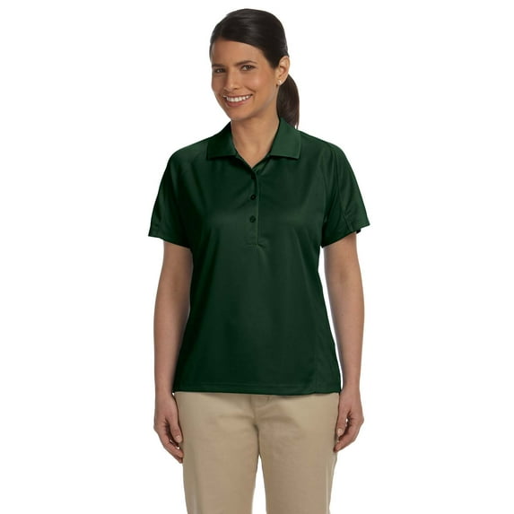 M374W Harriton Women's 3.8 oz. Polytech Mesh Insert Polo Dark Green S