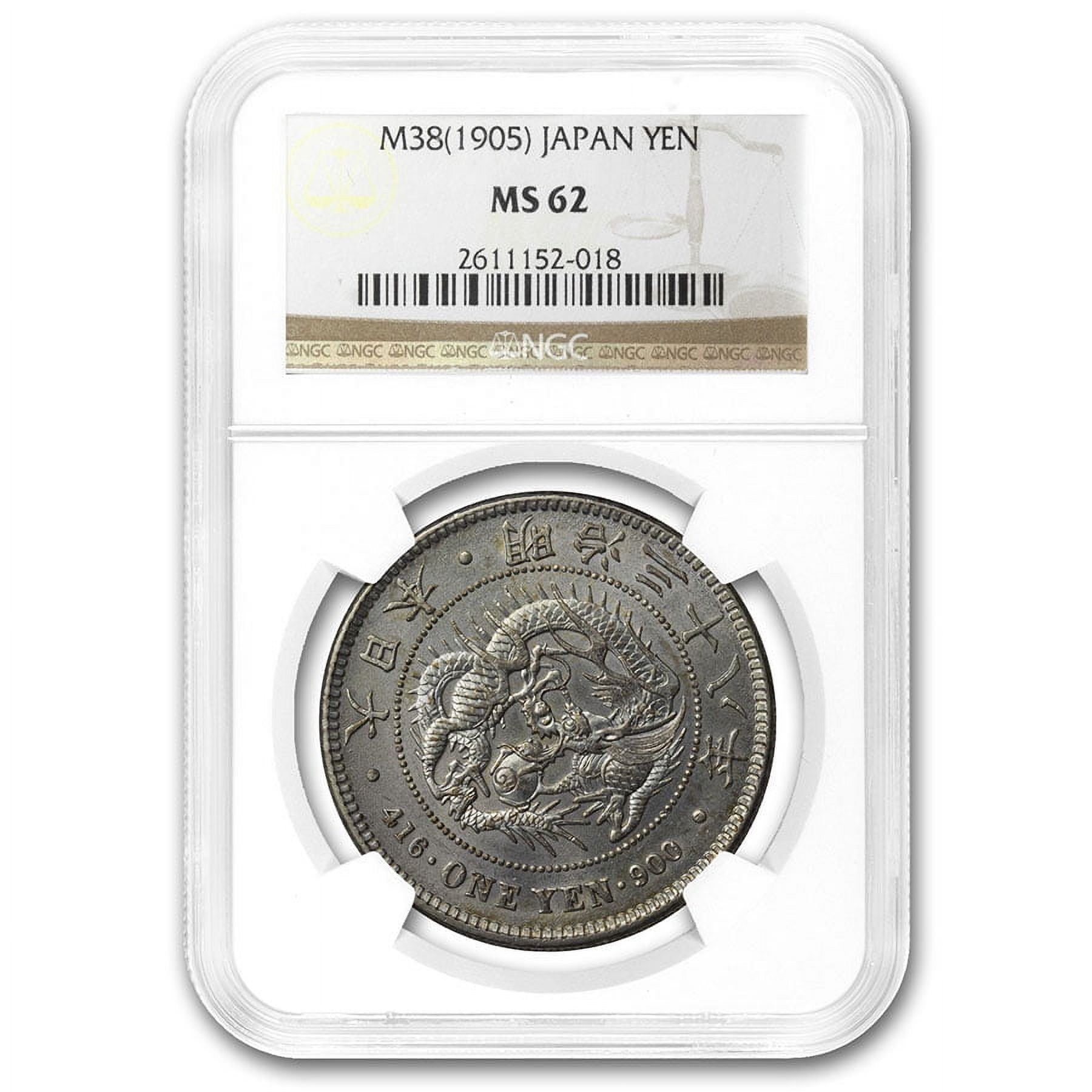 M38 (1905) Japan 1 Yen Meiji Era MS-62 NGC - Walmart.com
