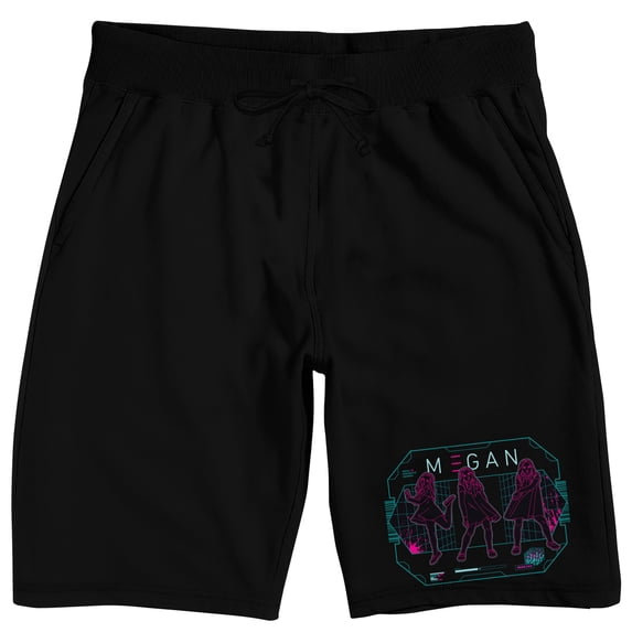 M3GAN Character Logo Adult Black Sleep Pajama Shorts -XXL