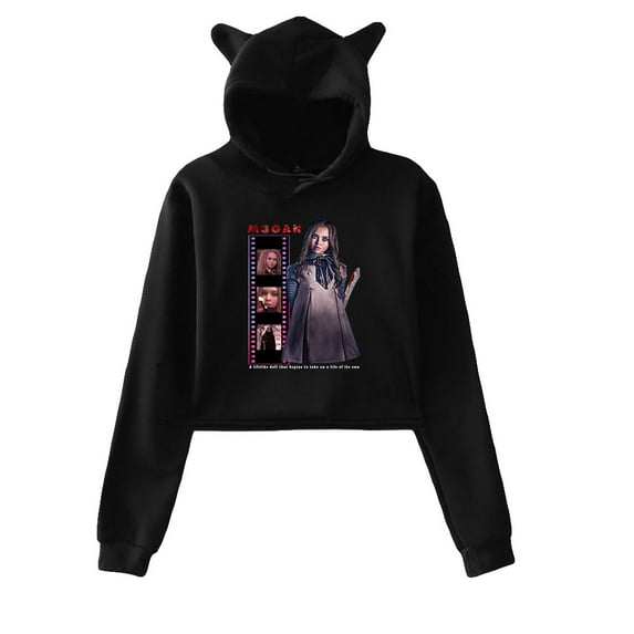 M3GAN Hoodie Sweatshirts Crop top Printing Movie for Girls Cat Ear Youth Streetwear Casual