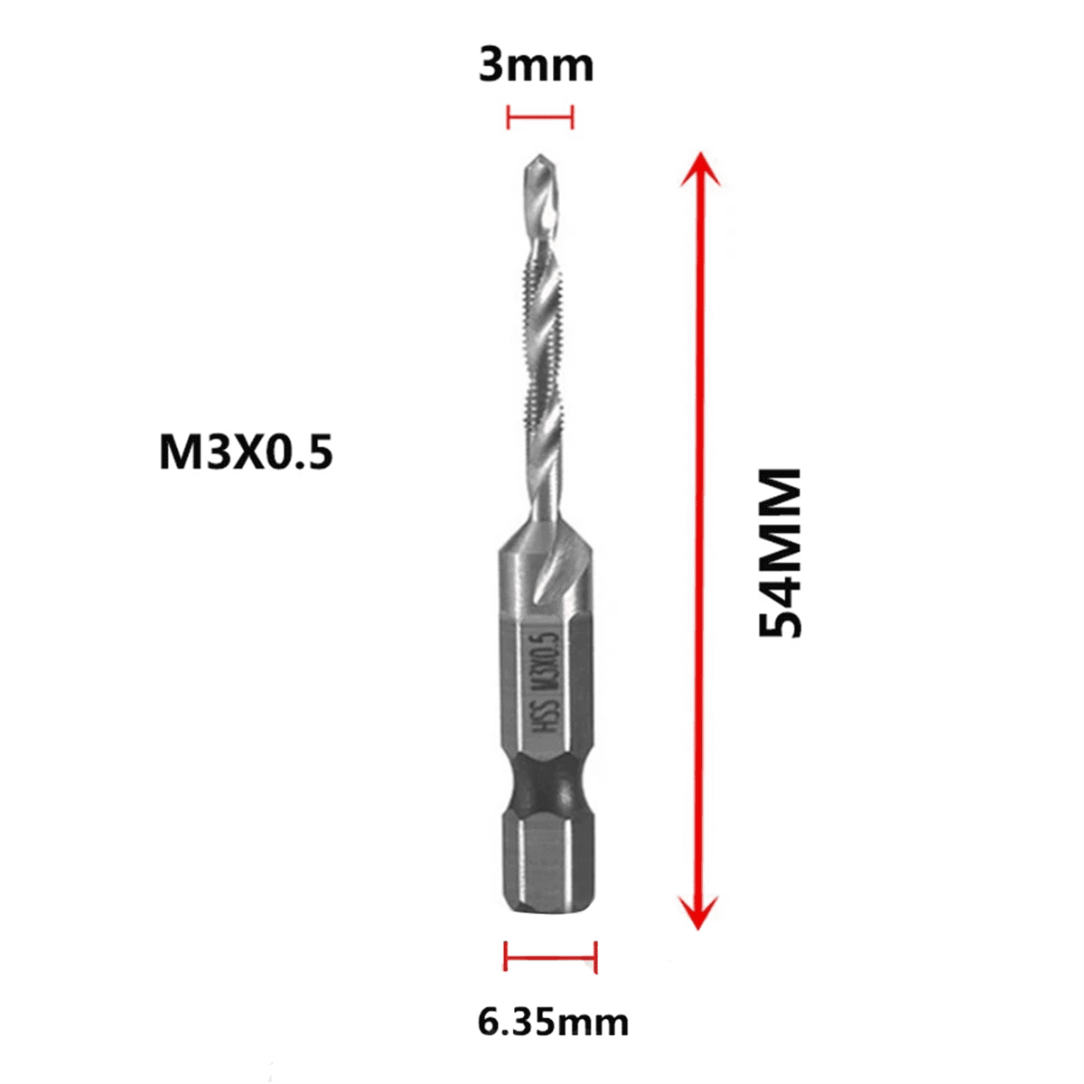 Hot Racing M3x0.5mm Tap And Drill Set (DNT3M) – 3mm Coarse Thread Tap & 2.54mm Drill Bit For RC Cars & Models