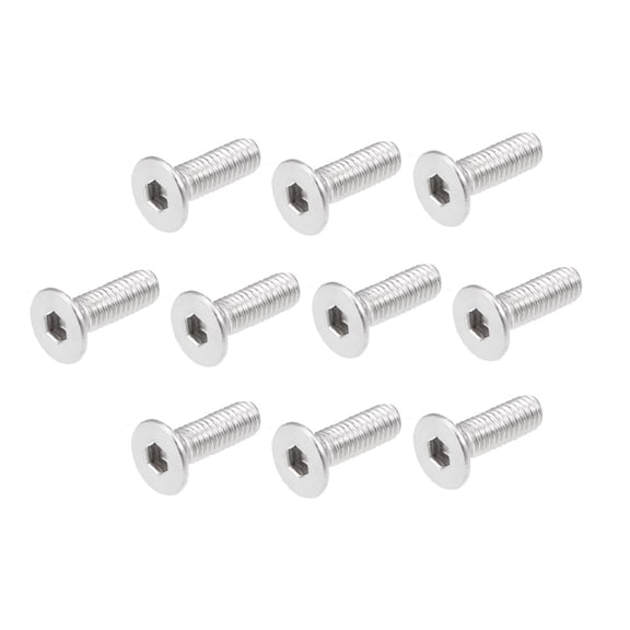 M3x10mm Flat Head Machine Screws Inner Hex Screw 304 Stainless Steel Fasteners Bolts 80 Pcs
