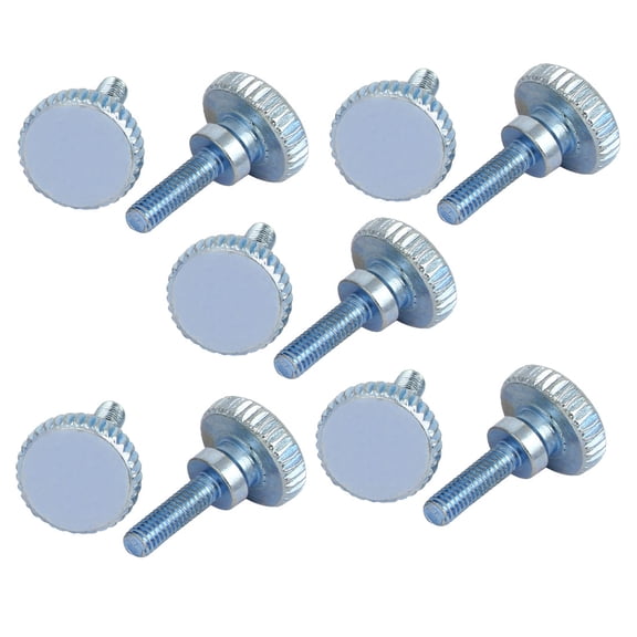 M3x10mm Flat Knurled Head Fully Threaded Thumb Screws Bolts Fastener 10pcs