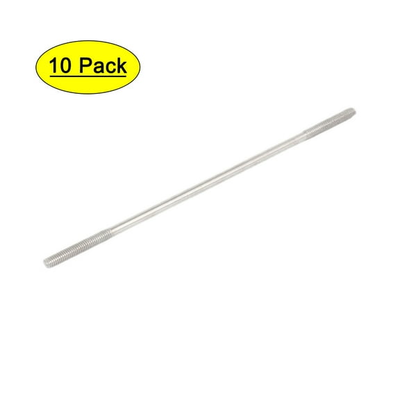 M3x110mm 304 Stainless Steel Double End Threaded Stud Screw Bolt 10pcs