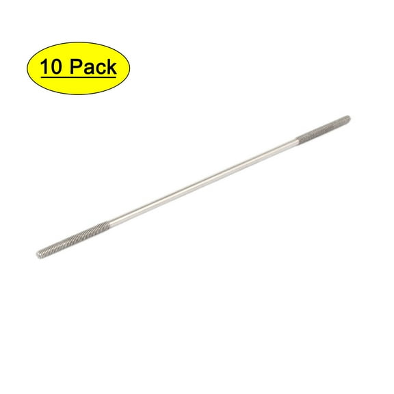 M3x120mm 304 Stainless Steel Double End Threaded Stud Screw Bolt 10pcs