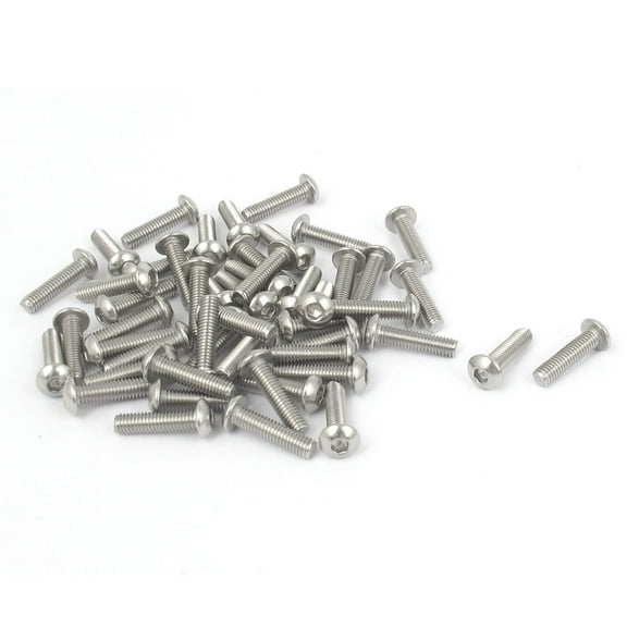 M3x12mm 304 Stainless Steel Hex Socket Countersunk Round Head Screw Bolts 50Pcs