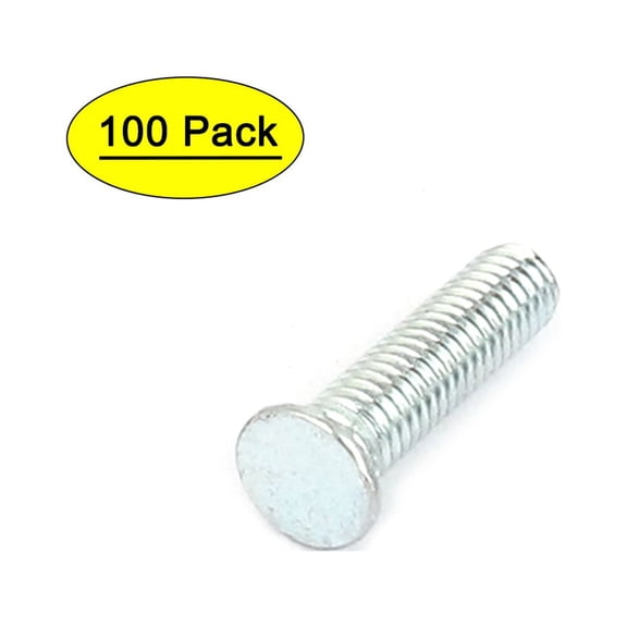 M3x12mm Zinc Plated Flush Head Self Clinching Threaded Studs Fastener 100pcs