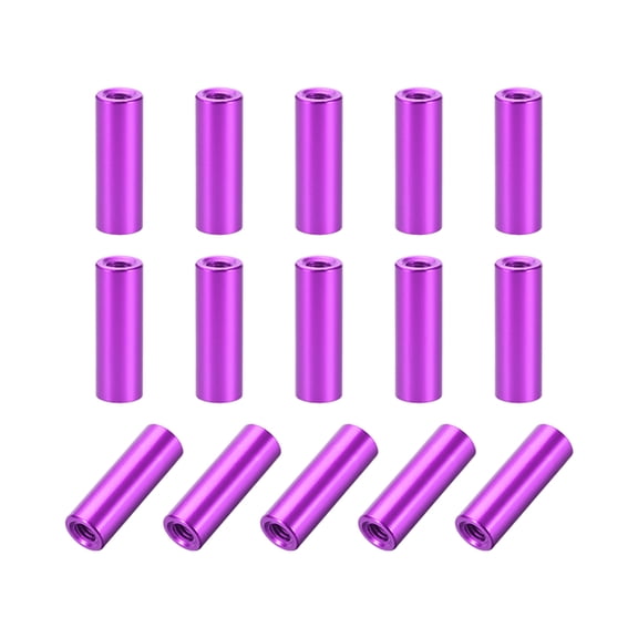 M3x15mm Round Aluminum Standoff Column Spacer Purple for FPV RC 15 Pcs