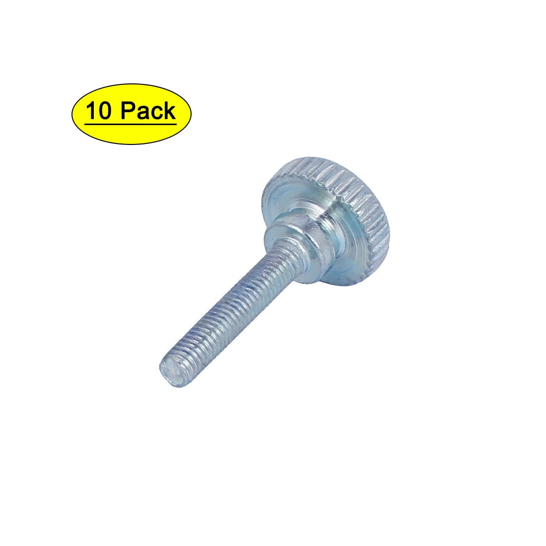 Uxcell M8x30mm Knurled Thumb Screws, Black Steel Flat Head Thumb Screws Zinc Plated Metric Knurled Head Bolts Shoulder Grip Knobs Hand Tighten Thread