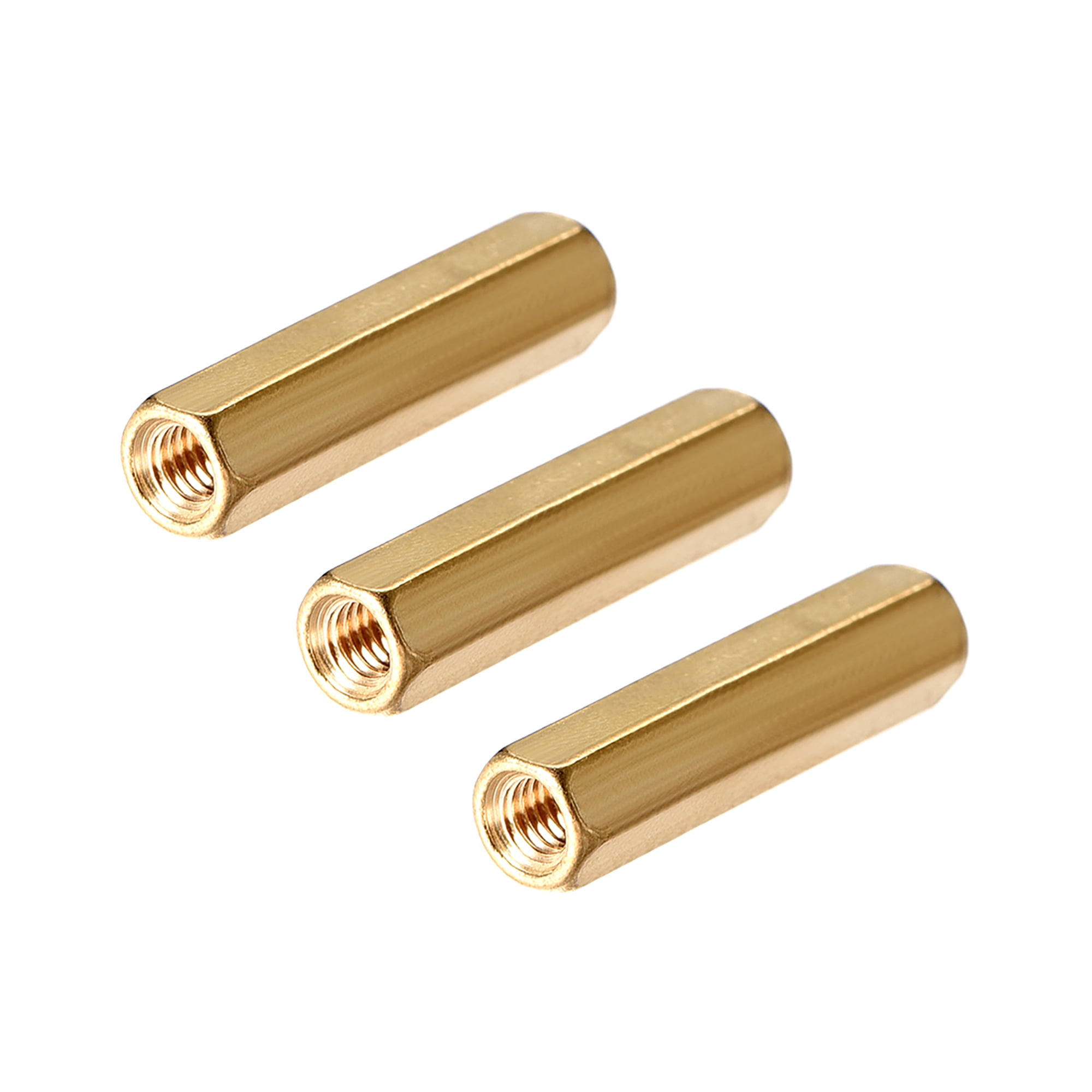 M3x20mm Female Threaded Standoff Spacer Brass Hex Coupling Nuts, 3 Pcs