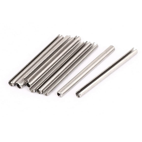 M3x40mm 304 Stainless Steel Split Spring Roll Dowel Pins Fasteners 10Pcs