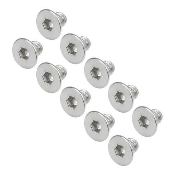 M3x4mm Flat Head Machine Screws Inner Hex Screw 304 Stainless Steel Fasteners Bolts 40 Pcs