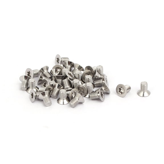 M3x5mm 316 Stainless Steel Fully Thread Flat Head Torx Screws Fasteners 35pcs