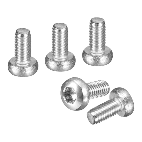 M3x6mm Pan Head Torx Security Screw - 50Pack - Good for Machinery - 304 Stainless Steel Button Head Torx Bolt Star Drive Security Fasteners - Silver Tone