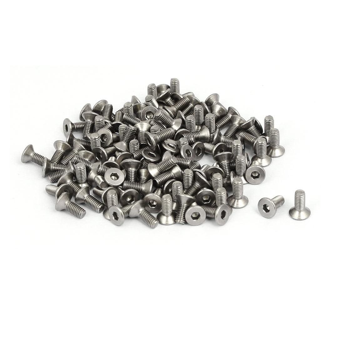 M3x8mm 304 Stainless Steel Flat Head Hex Socket Screws Fasteners DIN7991 120pcs