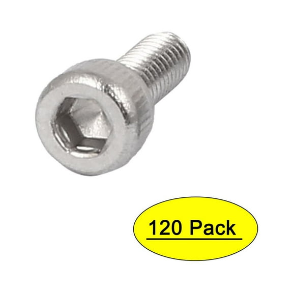 M3x8mm Thread 304 Stainless Steel Hex Socket Head Cap Screw Bolt DIN912 120pcs