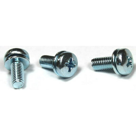 M4-0.7 x 10 mm SEMS Screws / Flat Washer / Phillips / Pan Head / Steel / Zinc - 10000 Piece Carton