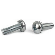 M4-0.7 x 6 mm SEMS Screws / External Tooth Washer / Phillips / Pan Head / Steel / Zinc - 4000 Piece Carton