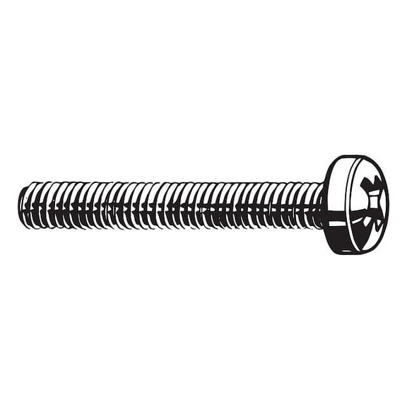 M4-0.70 x 20 mm Phillips Fillister Machine Screw, Zinc Plated Steel, 100 PK