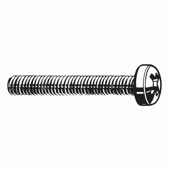 M4-0.70 x 45 mm Phillips Fillister Machine Screw, Zinc Plated Steel, 100 PK