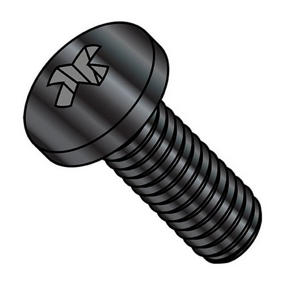 M4-0.7X5 Din 7985 A Metric Phil Pan Machine Screw Full Thread 18-8 Stainless Steel Black Oxide (Pack Qty 3,000) BC-M45MPP188B
