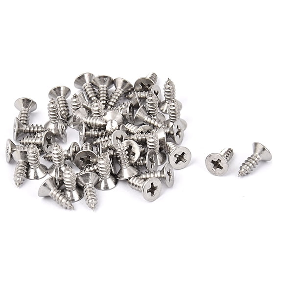 M4.2 x 13mm Countersunk Cross Head Self Tapping Screw Fasteners 50 Pcs