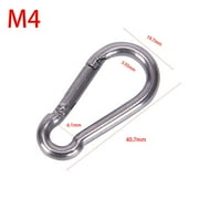(M4) 304 Stainless Steel Spring Carabiner Snap Hook Keychain Quick Link Lock Buckle