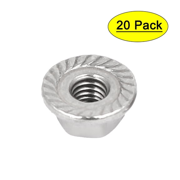 M4 316 Stainless Steel Serrated Flange Hex Machine Screw Lock Nuts 20pcs