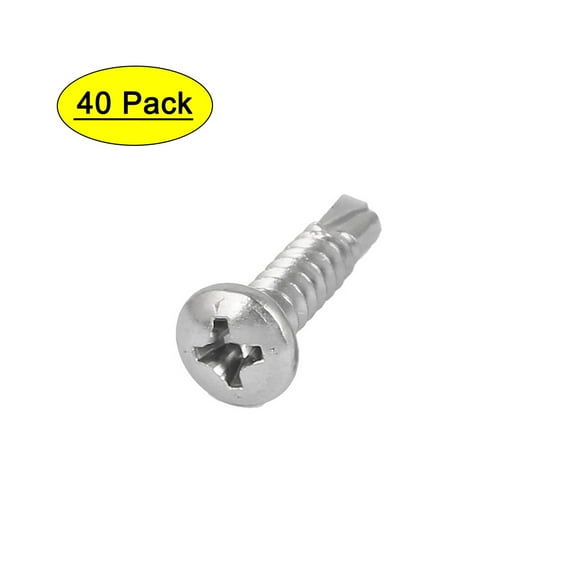 M4.8 x 16mm Thread 410 Stainless Steel Pan Head Self Drilling Screws 40 Pcs