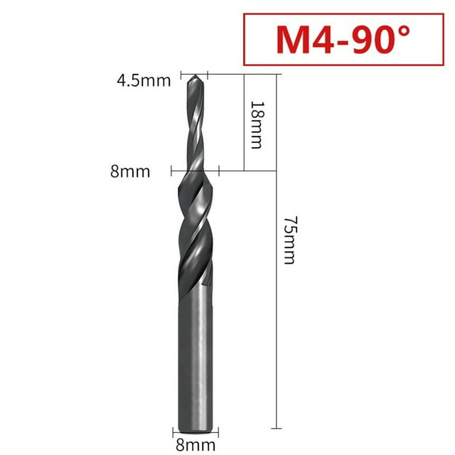 M4*90 Degree HSS Counterbore Spiral Step Drill Bit For Metal Drilling