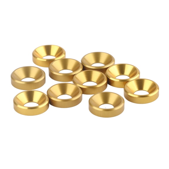 M4 Aluminum Countersunk Washers, 10Pcs Gold Anodized Gaskets for Screw Hardware  Industrial Use