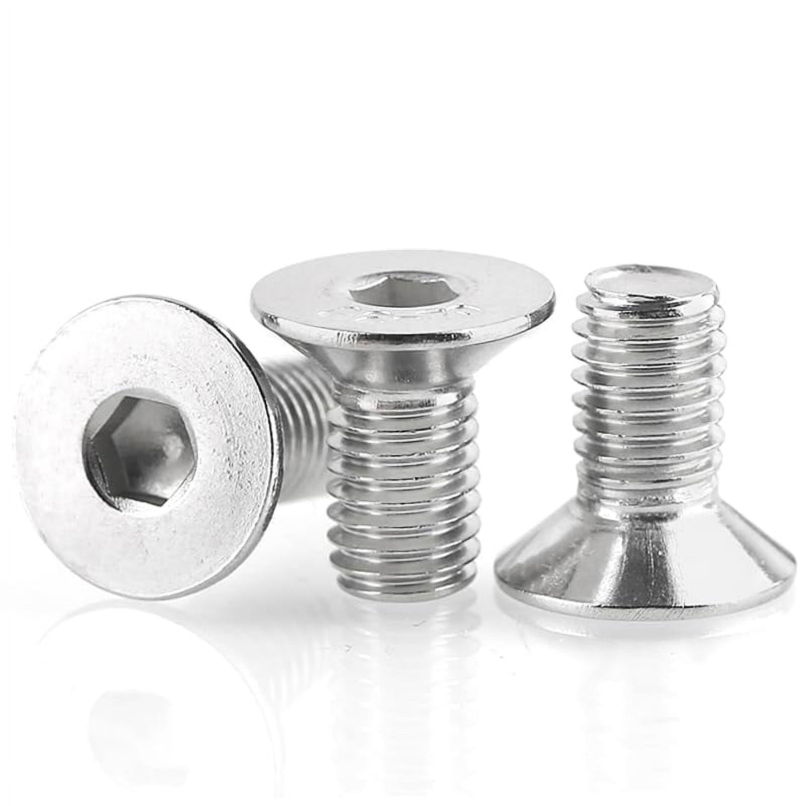 50Pcs M4-0.7x12mm Flat Head Screws - 304 Stainless Steel, Full Thread, Allen Socket Drive