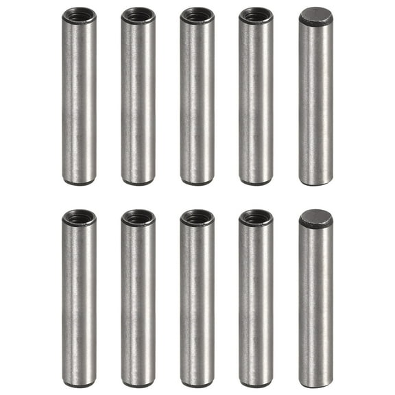 M4 Internal Thread Dowel Pin 10 Pack 6x30mm Chamfering Flat Carbon Steel Cylindrical Pin