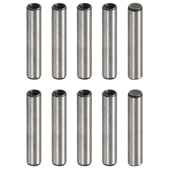 M4 Internal Thread Dowel Pin 10 Pack 6x30mm Chamfering Flat Carbon Steel Cylindrical Pin