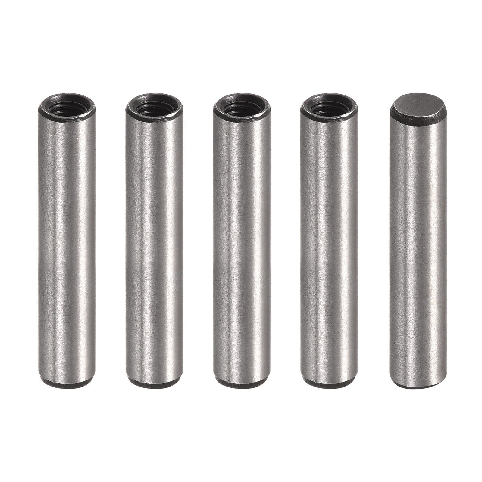 M4 Internal Thread Dowel Pin 5 Pack 6x30mm Chamfering Flat Carbon Steel