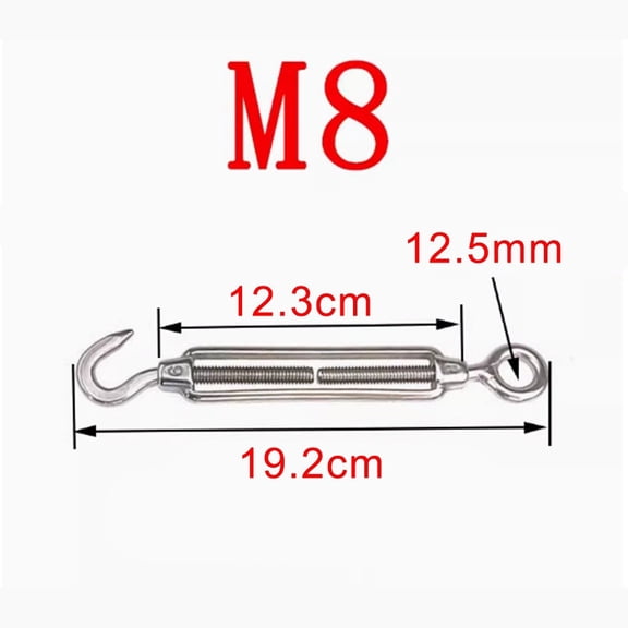 M4-M16 304 Hook Eye Adjustable Wire Rope Tensioner Flower Basket Screws Set