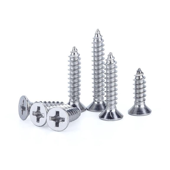 M4 M5 M6 316 Stainless Steel Cross Recessed Flat Head Screws Phillips Countersunk Head Self-tapping Wood Screws