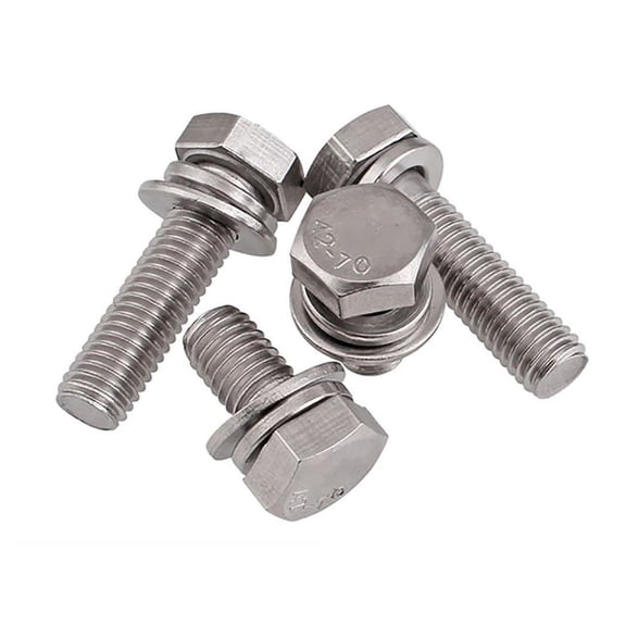 M4 M5 M6 M8 M10 External Hex Trimming Three Combination Screws 304 Stainless Steel Outer Hexagon With Washer Bolts Kit