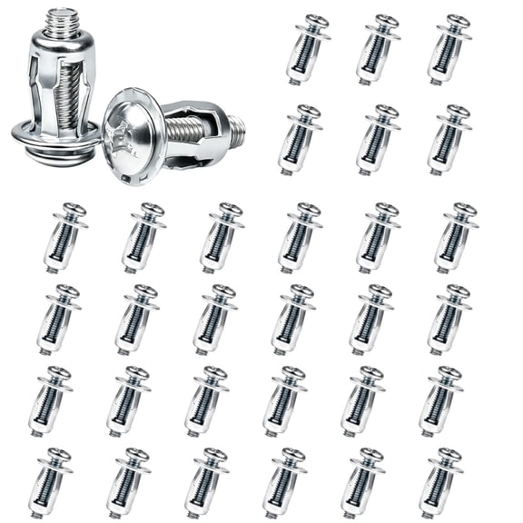 M4 M5 M6 Petal Rivet Nut Set, Button Rivet Locking Nuts Set, Zinc Plated Carbon Steel Inserts for Hollow Wall Drywall