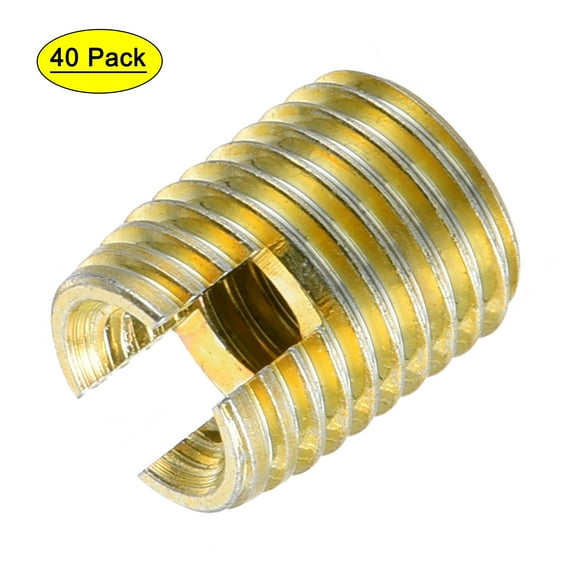 M4 M7x8mm Threaded Inserts 45# Carbon Steel Zinc Plating Gold 40 Pack