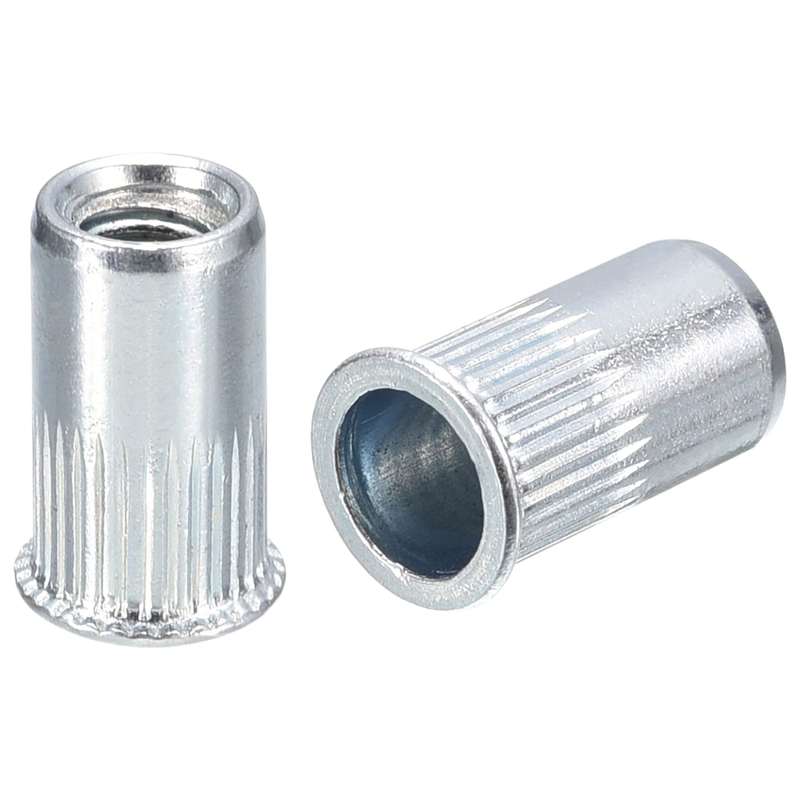 M4 Rivet Nuts 50 Pack Zinc Plated Carbon Steel Knurled Flat Head