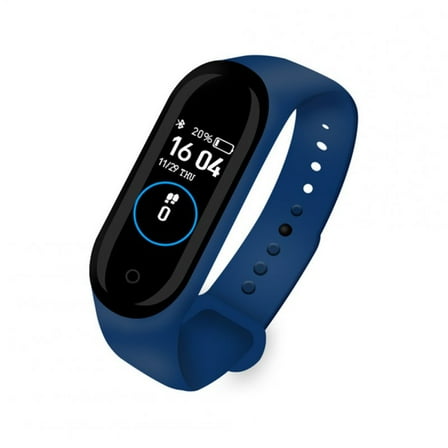 M4 Smart Bracelet, Fitness Tracker Watch with Heart Rate & Activity Monitor  Blue