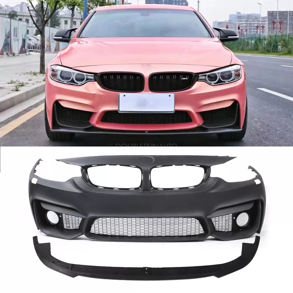M4 Style Front Bumper W/O PDC Holes W/ Fog lights For BMW F32 F33 F36 4 ...