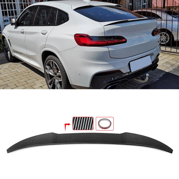 M4 Style Rear Spoiler Wing for 2019-2025 BMW G02 X4 Carbon Fiber Pattern