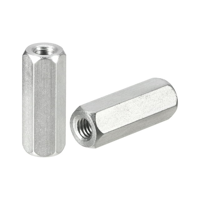 M4 x 0.7Pitch 20mm Length Coupling Nuts, 5 Pack 304 Stainless Steel
