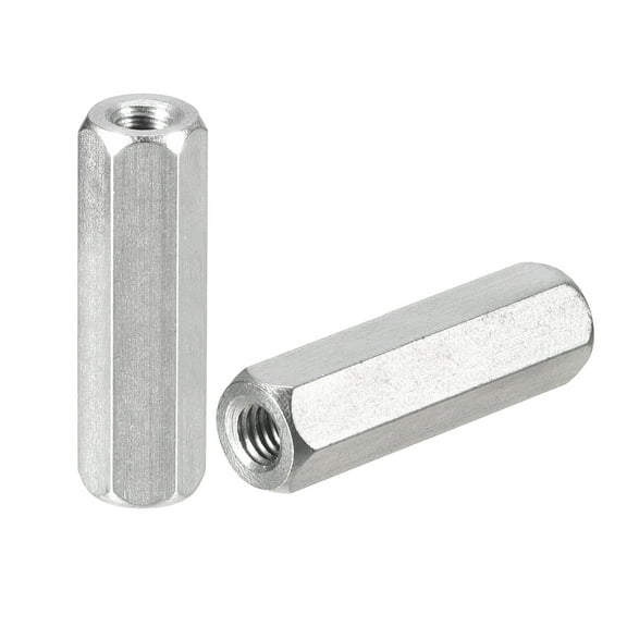 M4 x 0.7-Pitch 25mm Length Coupling Nuts, 10pcs 304 Stainless Steel Nuts