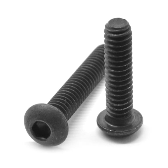 M4 x 0.70 x 40 MM (FT) Coarse Thread ISO 7380 Class 12.9 Socket Button Head Cap Screw Alloy Steel Black Oxide Pk 25