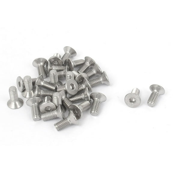 M4 x 10mm 304 Stainless Steel Hex Socket Countersunk Flat Head Screw Bolts 30PCS