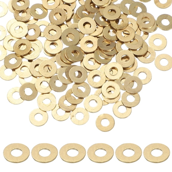 M4 x 10mm Brass Screw Washers Set, 150Pcs Bronze Flat Washers for Screws Bolts Factories Home Outdoor Projects (0.8mm Thick)